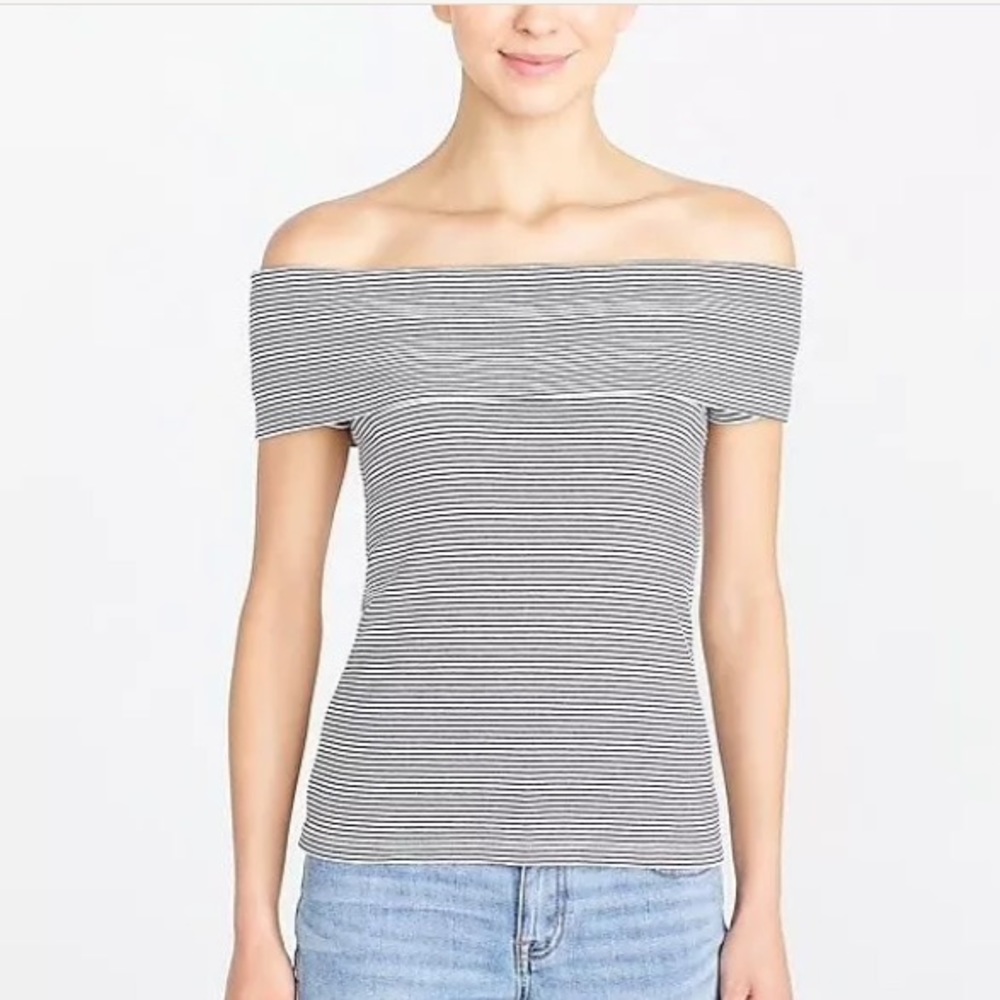 J. CREW Women’s Striped Off The Shoulder Top